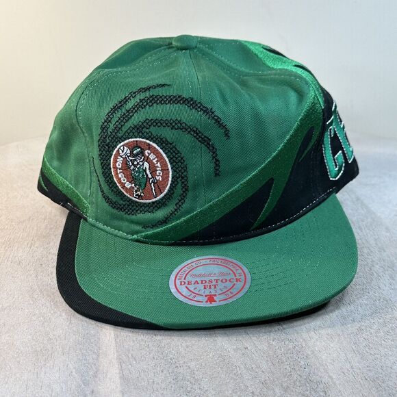 Boston Celtics Spiral Deadstock Cap Green Snapback Mitchell & Ness Unique Hat - Picture 11 of 14